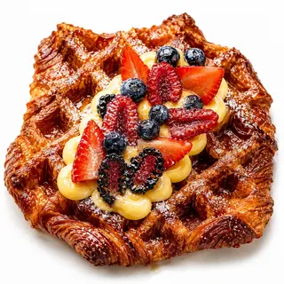 Croffle con Crema e Frutta Fresca
