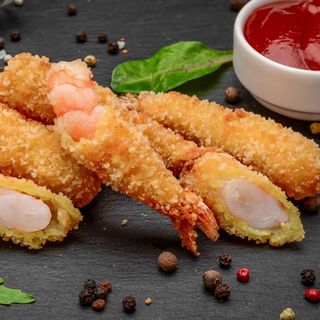 Code di mazzancolle al panko con salsa sweet chili