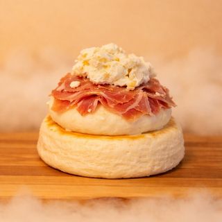Fluffy Pancake Crudo Burrata
