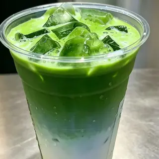 Matcha latte con azuki