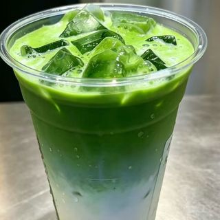 Matcha latte con azuki
