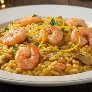 Risotto con asparagi e gamberi