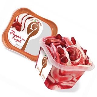 Vaschetta Gelato Panna Con Fragola 500g