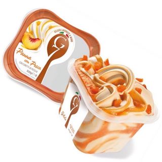 Vaschetta Gelato Panna Con Pesca 500g