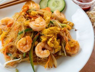 Glass Noodles con Gamberi