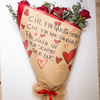 Bouquet con scritta