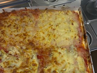 Trancio di pizza con patate al forno