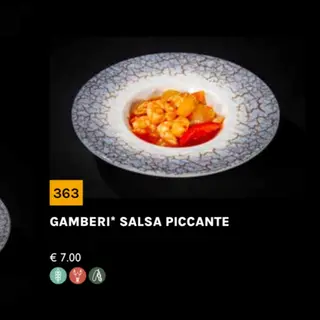 363 gamberi in salsa piccante