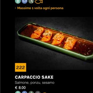 222 carpaccio sake