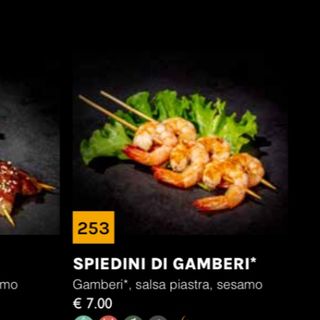253 spiedini di gamberi
