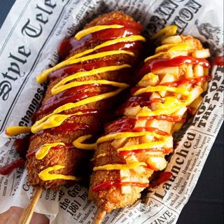 Hot dog koreano Cheddar e bacon 1 pz