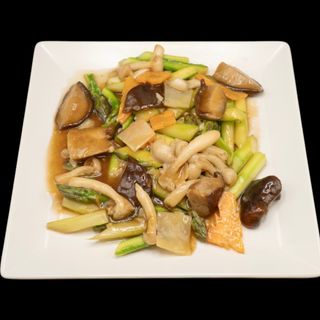 Asparagi con funghi misti