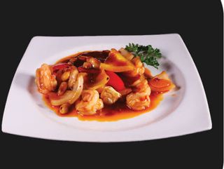 73. Gamberi con salsa piccante