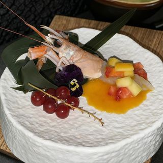 Carpaccio di scampi fruit