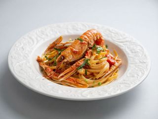Linguine con scampi