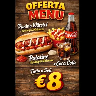 PROMO PANINO PATATINE E COCA COLA