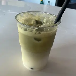Iced latte matcha coconut