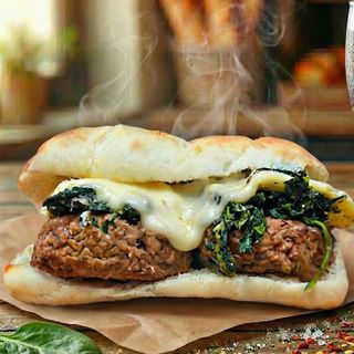 Panino Polpette e spinaci