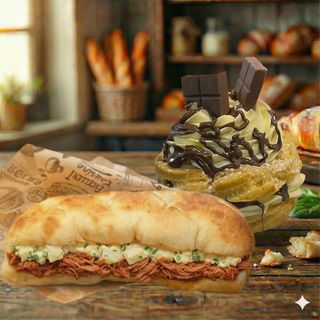 Panino pulled pork + super bomba chantilly nutella e kinder bueno