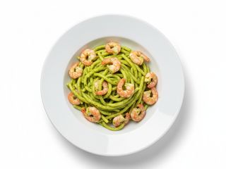 Trofie al pistacchio e gamberetti