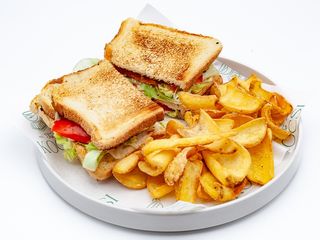 Salmon club sandwich