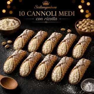 10 Cannoli Medi Ricotta