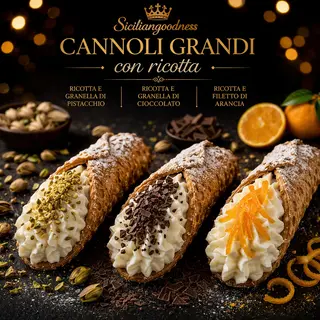 3 Cannoli Grandi Ricotta