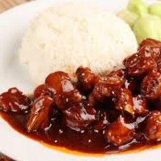 49.RISO BIANCO CON COSTINE DI MAIALE IN SALSA AGRODOLCE