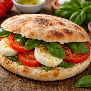Puccia mozzarella e basilico