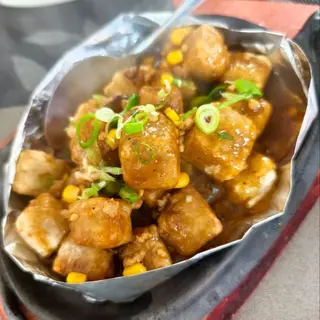 taro saltato al pepe nero su piastra铁板芋头