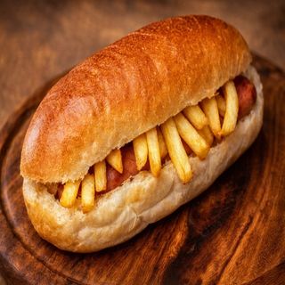 Pupetto wustel con patatina e salsa