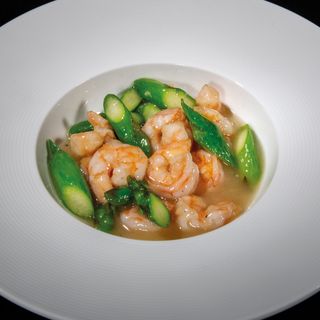 264 gamberi con asparagi
