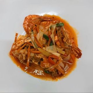 Gamberoni in salsa piccante