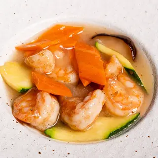 Gamberi con verdure