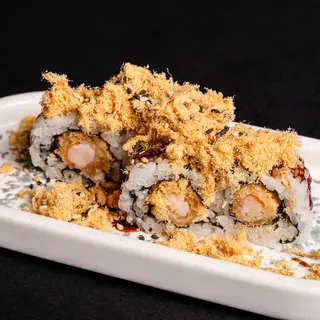 Uramaki meat floss roll