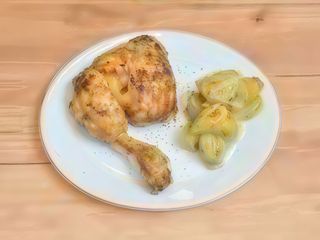 Coscia di pollo con patate al forno