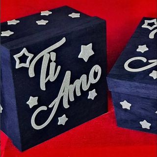 Box San Valentino scatola blu con stelle