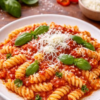 Fusilli al ragù classico con cacioricotta