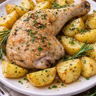 Pollo al forno con patate