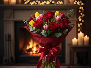 tulipani con rosa rosse