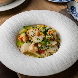 GNOCCHI DI RISO CON GAMBERI  鲜虾炒年糕