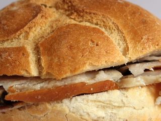 Panino con porchetta e senape