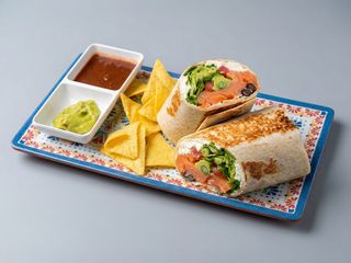 Smoked salmon burrito