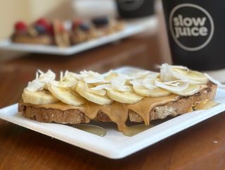 Peanut butter and banana toast