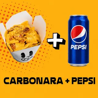 Carbonara sostanzioso + Pepsi