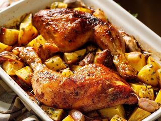 Sovracosce di pollo al forno con patate