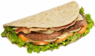 Piadina componibile con hamburger di pollo