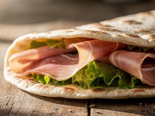 piadina con prosciutto crudo e insalata