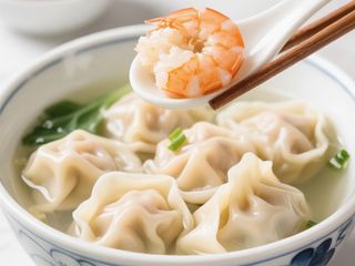 Ravioli di gamberi in brodo