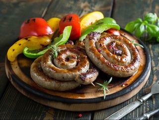Salsiccia alla griglia (1 pz) con insalata verde